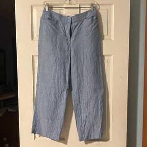Talbots Light Blue Women's Linen Pants Size 2